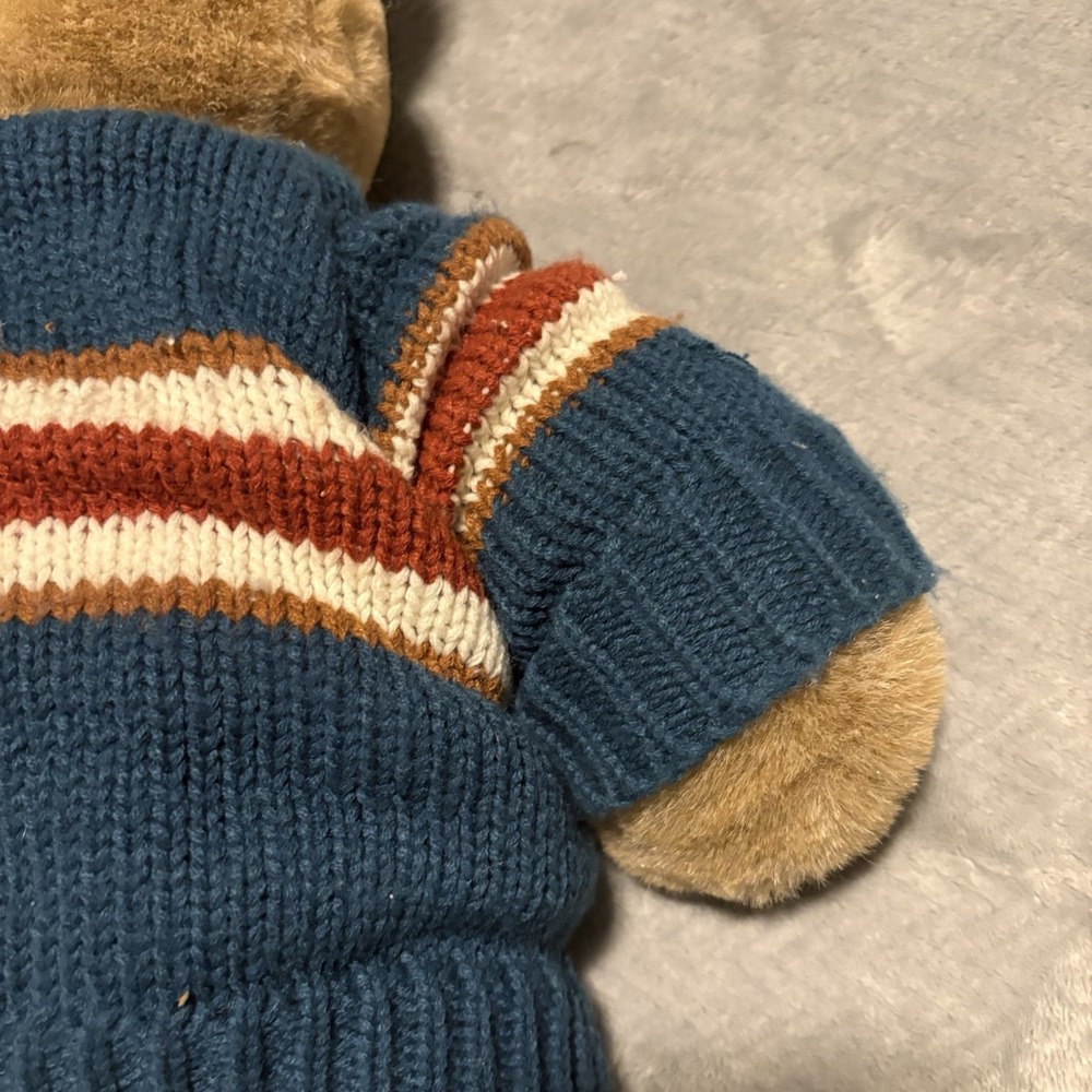 Vintage 1984 CHOSUN INTERNATIONAL Teddy Bear Plush with Blue Sweater and Hat - Picture 11 of 16